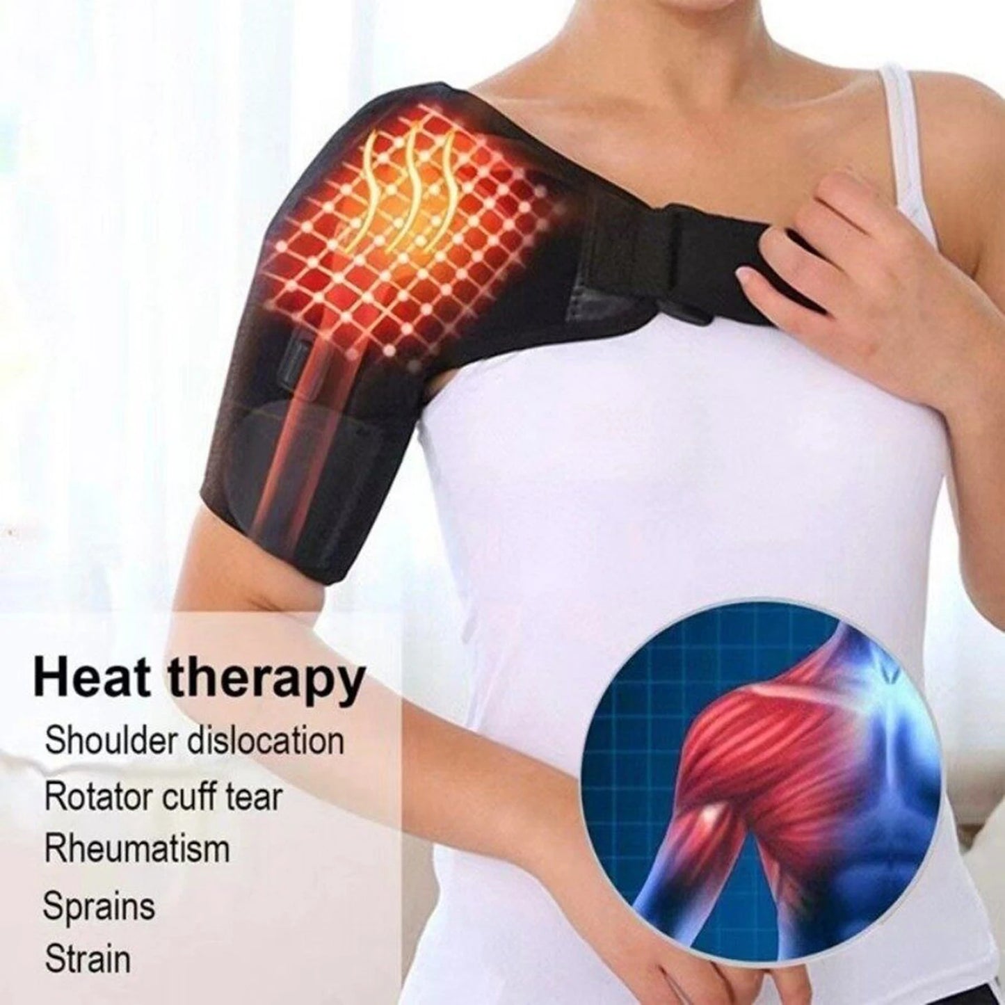 Adjustable Self-heating Shoulder Massager Brace Cervical Pain Relief Muscle Relaxation Pads For Joint Pain Relief Physiotherapy