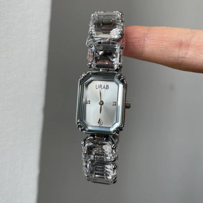 CILOA light luxury gift watch female 2025 new high quality sugar cube brand genuine silver square waterproof quartz watch
