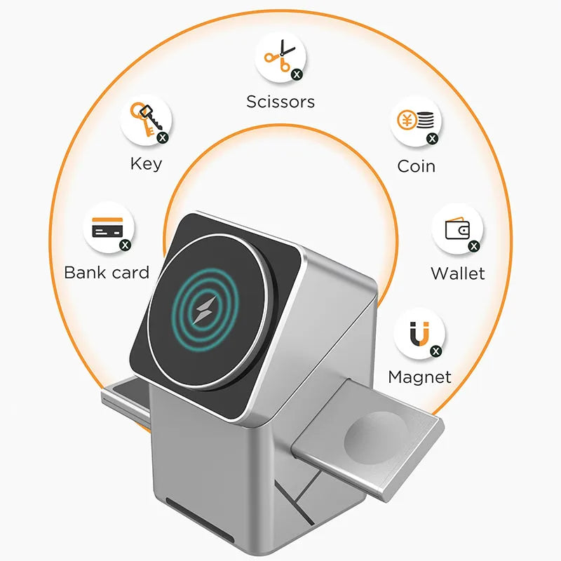 New Qi2 3 in 1 Touch Button Rotating Magnetic Wireless Charger Station for IPhone 16-12 Max & Samsung Galaxy Fast Charging Dock