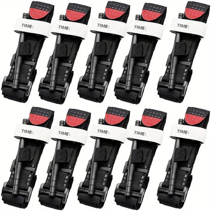 95cm 10pcs/set Emergency Belt Tourniquet Adjustment Buckle Medical Survival Combat Tactical Tourniquets Outdoor Exploration