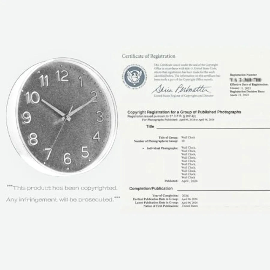 Wall Clock Green, Silent Wall Clocks Battery Operated -Modern Non Ticking Analog Clock Decorative for Kitchen Office Bathroom B