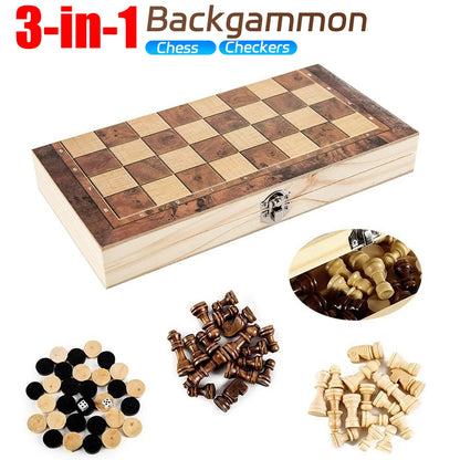 Magnetic Wooden Folding Chess Set Felted Game Board 24cm*12cm Interior Storage Adult Kids Gift Family Game Chess Board
