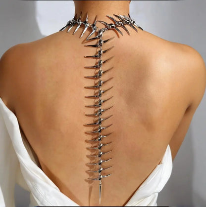 Edgy Niche Hip-Hop Thorn Skeleton Alloy Women's Necklace Perfect for Holiday Parties Everyday Wear Street Style Outfits NEW