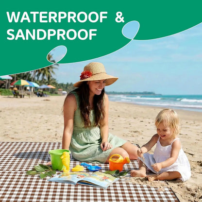 Waterproof Beach Blanket Picnic Outdoor Camp Mat Towel Family Trip Essentials Summer Vacation Must Have Travel Accessories La