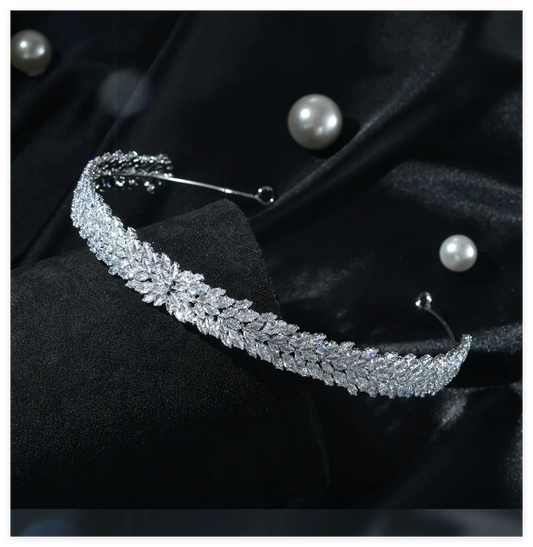 Luxury Bridal Headband For Wedding Hair Accessories Cubic Zirconia Bride Tiara Crown For Women Diadem Wedding Jewelry Headdress