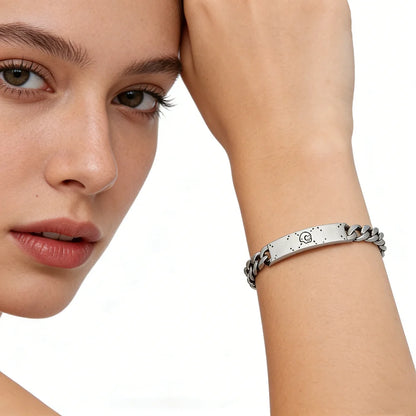 2026 New S925 Sterling Silver Fashion Retro Double G Skull Bracelet Commute