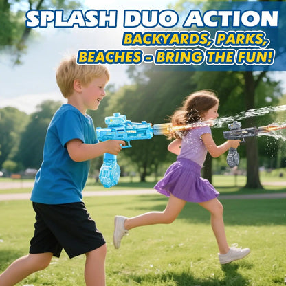 Rechargeable Electric Water Gun with LED Lights - 26ft Range, 30min Playtime, Perfect Summer Gift for Kids & Adults