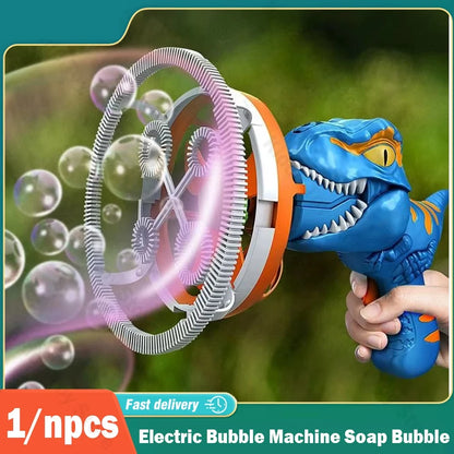Kids Electric Bubble Machine Soap Bubble Portable Giant Dinosaur Bubble Blower Children Bubble Gun Maker Children Birthday Gift