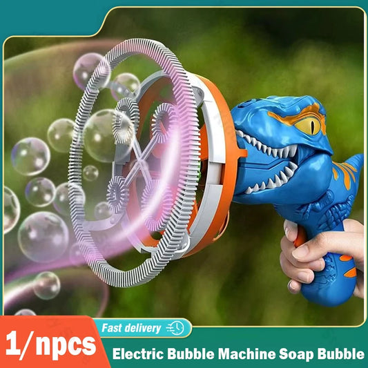 Kids Electric Bubble Machine Soap Bubble Portable Giant Dinosaur Bubble Blower Children Bubble Gun Maker Children Birthday Gift