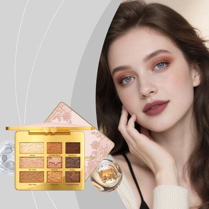 Waterproof Smudge-Proof 9-Color Eyeshadow Palette Multi-Use Long-Lasting Non-Fading Eye Makeup Parties Daily Gatherings