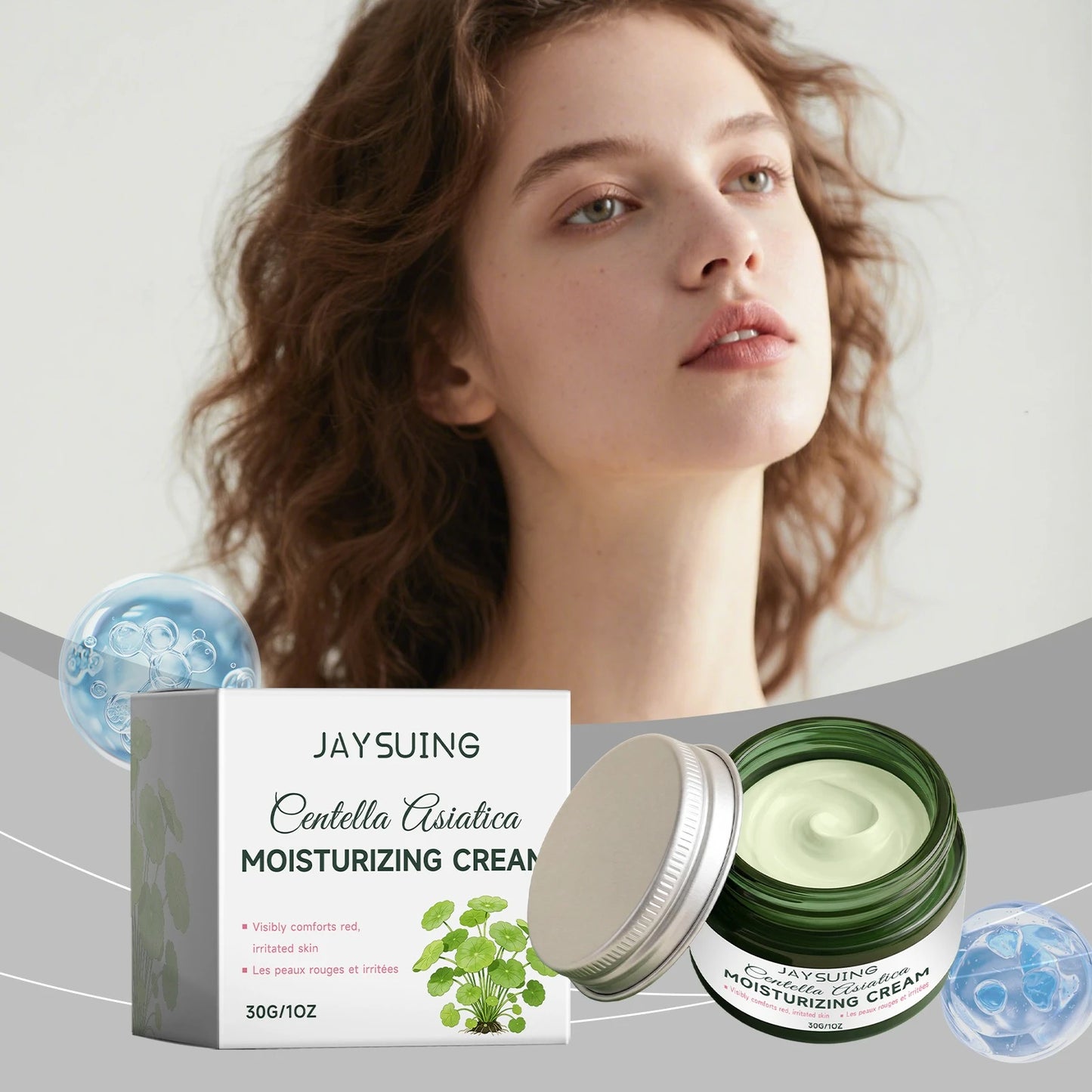 Jaysuing Centella Centella Moisturizer, Gently Moisturizing Facial Skin, Soft, Refreshing and Brightening Skin Care Cream