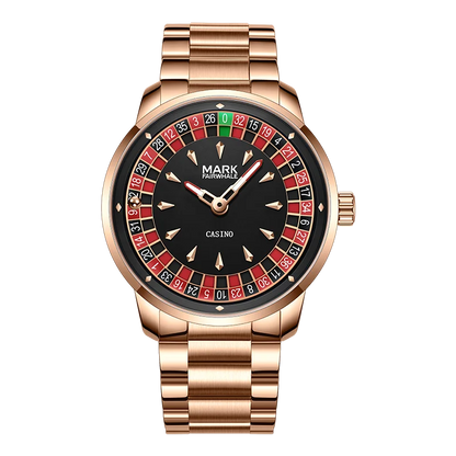 Mark Fairwhale  Casual Leather Strap dial Rotatable Roulette Watch Dial Men's Wristwatch Quartz Fashion WristWatch Wrist Watches for man