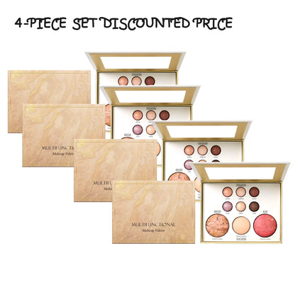 All-in-1 Gilded Makeup Palette Eyeshadow Blush Highlighter Contour Brightening Makeup Palette Long Lasting Daily Party Makeup