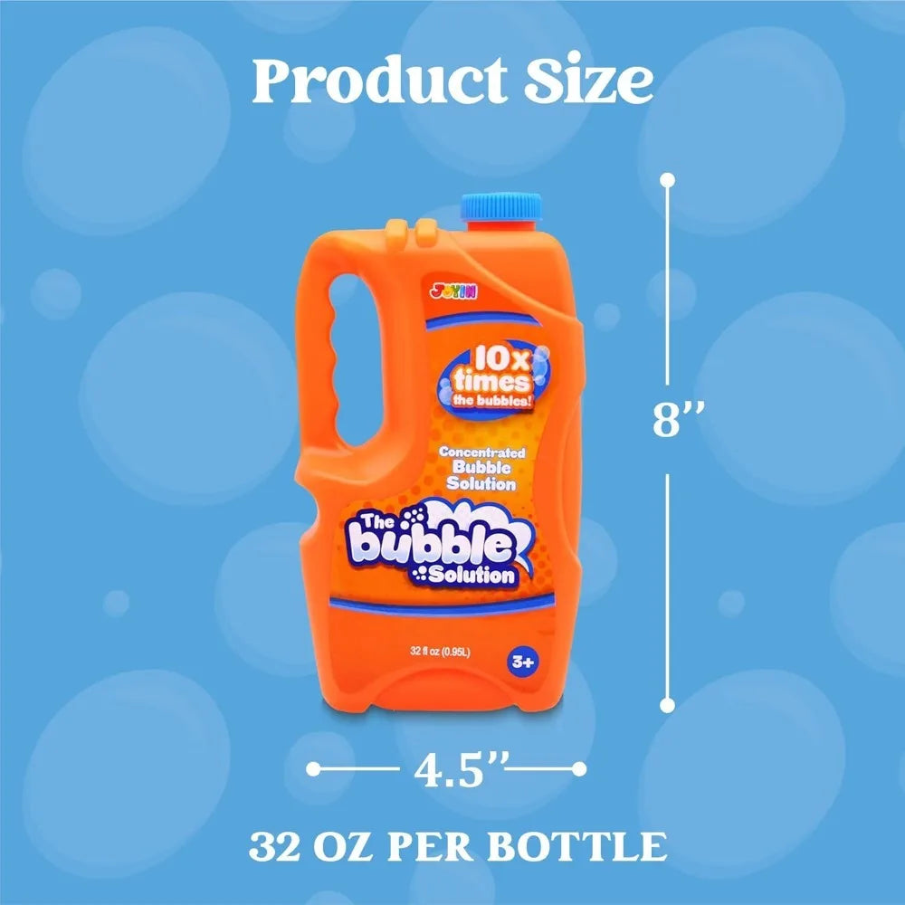 JOYFY 2 Bottles Bubbles Refill Solutions 64 oz (up to 5 Gallon) Concentrated Solution for Bubble Machine Gun Wand Refill Fluid