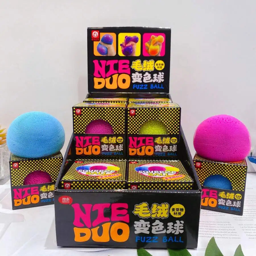 1pc Latest Trending Creative Fuzzy Color Changing Stress Ball Cute Squishy Toy,   Perfect Gift For Birthday, Holiday, Halloween