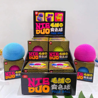 1pc Latest Trending Creative Fuzzy Color Changing Stress Ball Cute Squishy Toy,   Perfect Gift For Birthday, Holiday, Halloween