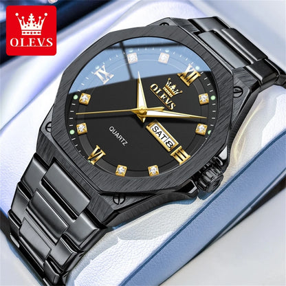 OLEVS 3736 Luxury Original Watches For Man Sports Quartz Watch Waterproof Luminous Week Date Watches Gift Box 2026
