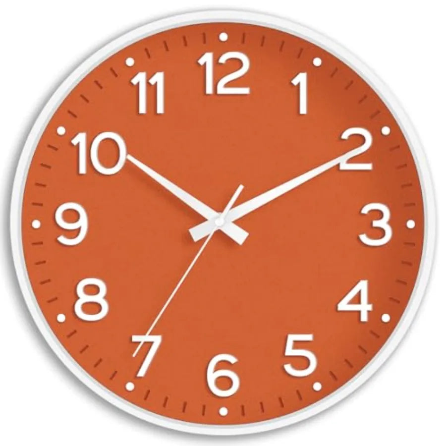 Wall Clock Green, Silent Wall Clocks Battery Operated -Modern Non Ticking Analog Clock Decorative for Kitchen Office Bathroom B