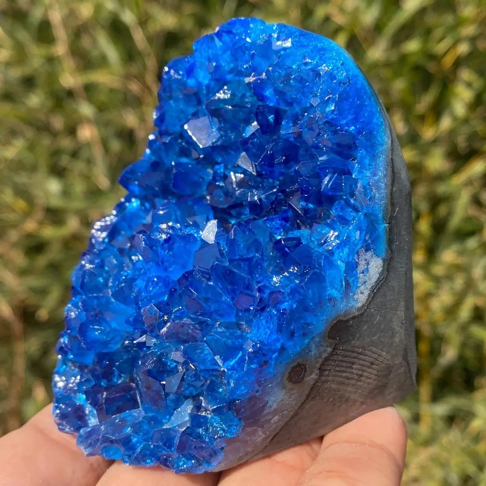 300-400g Blue Geode Quartz Crystal Mineral Specimen Home Decor Aesthetic Room Decor Stones Crystals and Stones Healing