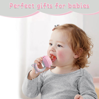 4pcs/set Silicone Fruit & Vegetable Feeder for Infants and Toddlers 6-36 Months Food Grade Teething & Feeding Pacifier