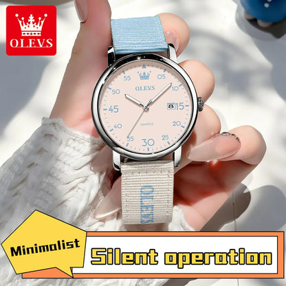 OLEVS Watches Date Quartz Wristwatch Waterproof Luminous Watches Nylonstrap Original Casual Fashion Student Watch 2997 Reloj