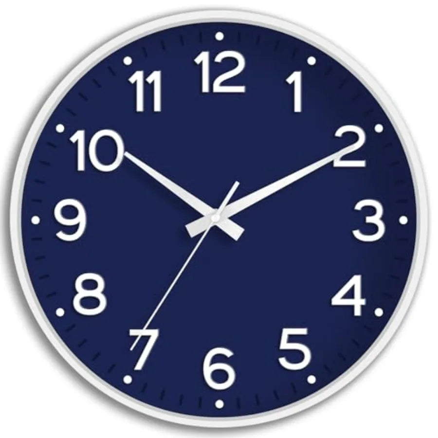Wall Clock Green, Silent Wall Clocks Battery Operated -Modern Non Ticking Analog Clock Decorative for Kitchen Office Bathroom B