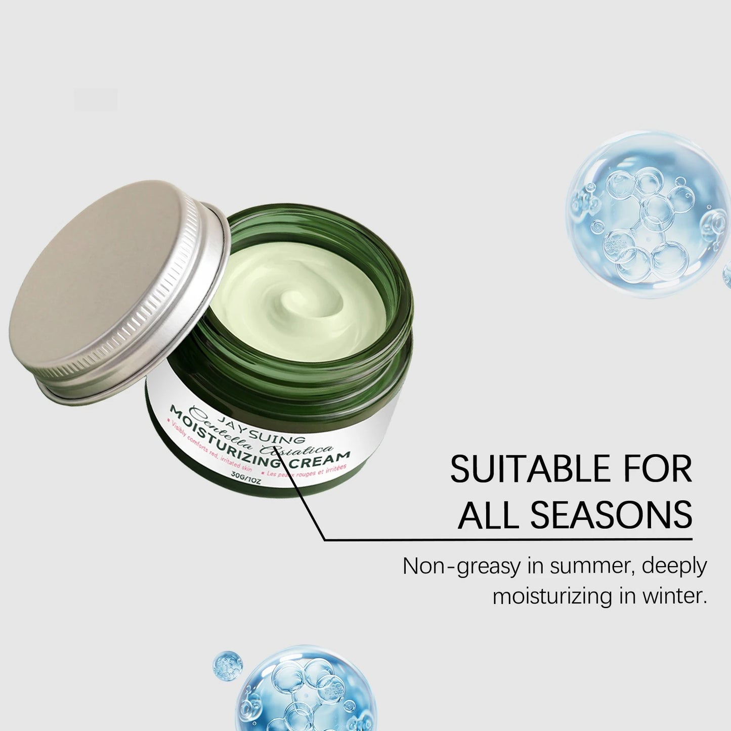 Jaysuing Centella Centella Moisturizer, Gently Moisturizing Facial Skin, Soft, Refreshing and Brightening Skin Care Cream