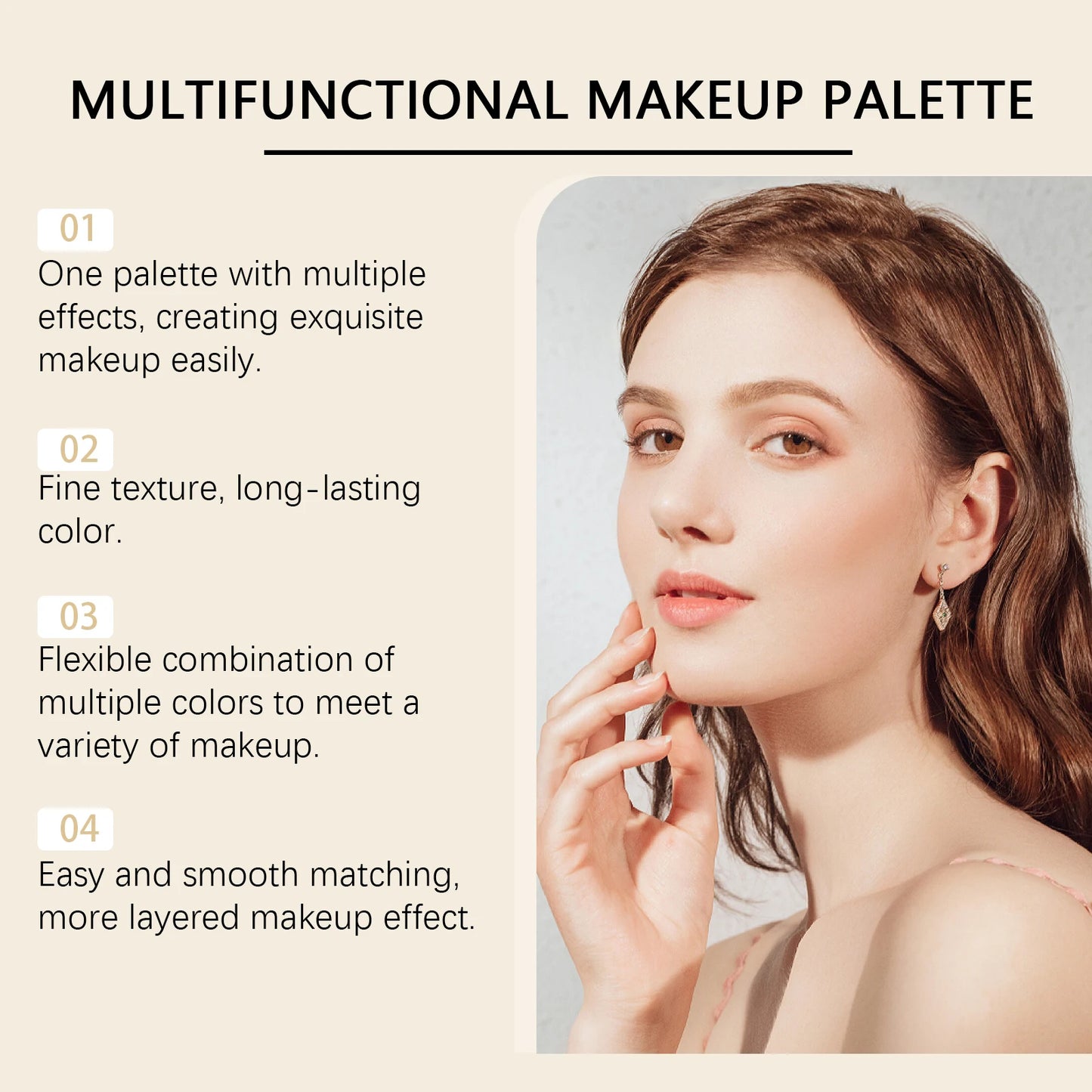 All-in-1 Gilded Makeup Palette Eyeshadow Blush Highlighter Contour Brightening Makeup Palette Long Lasting Daily Party Makeup