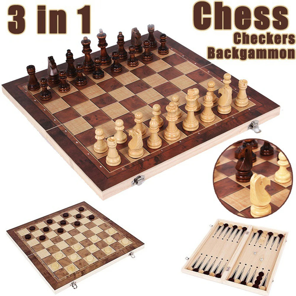Magnetic Wooden Folding Chess Set Felted Game Board 24cm*12cm Interior Storage Adult Kids Gift Family Game Chess Board