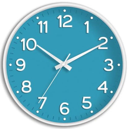 Wall Clock Green, Silent Wall Clocks Battery Operated -Modern Non Ticking Analog Clock Decorative for Kitchen Office Bathroom B