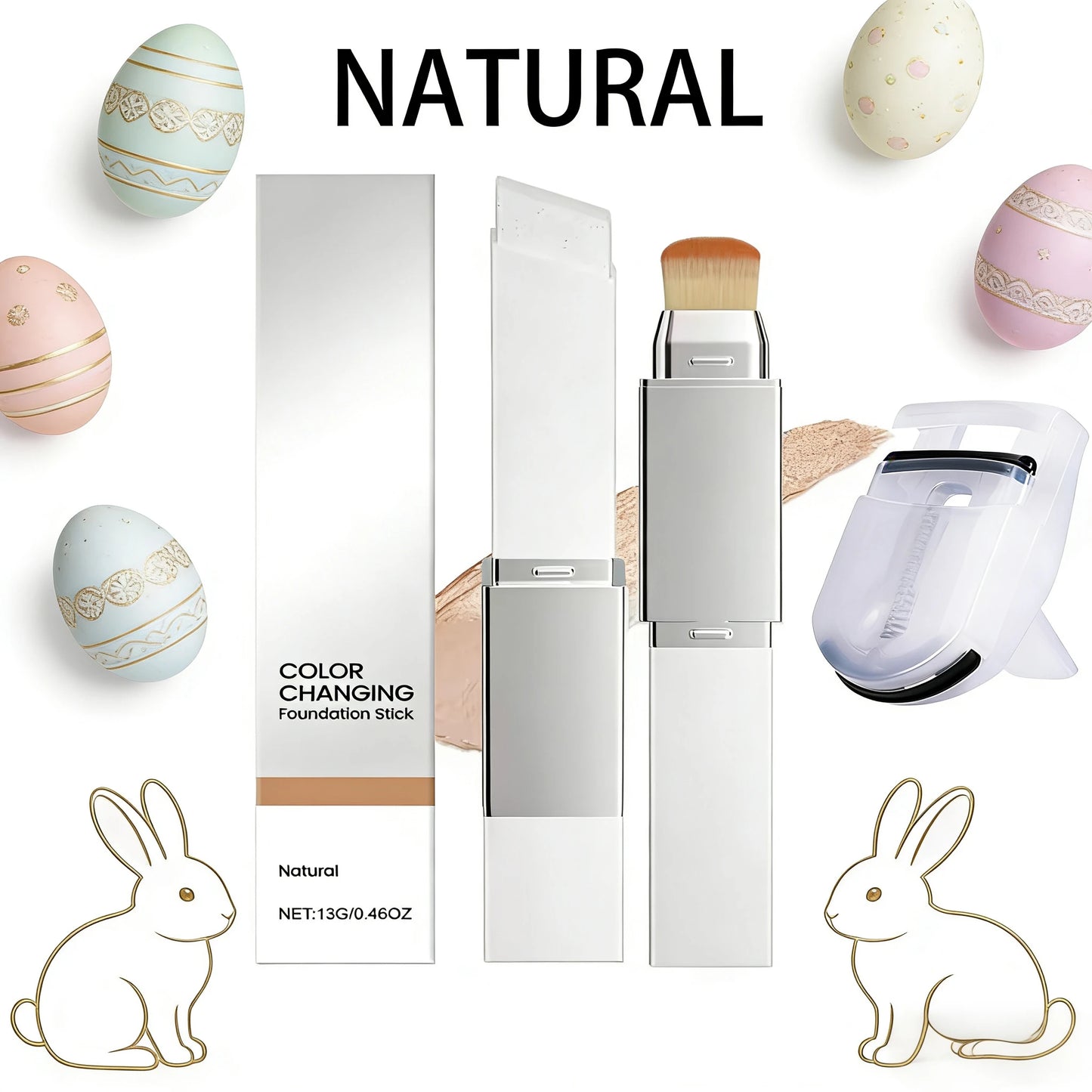 2-in-1 concealer foundation stick, covers dark circles, waterproof and sweatproof, creates the ideal flawless makeup look