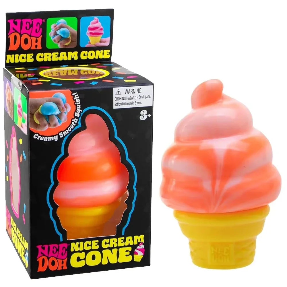 Schylling Colorful Ice Cream Squishy Toy - Sensory Fidget Squeeze Stress Relief Anti-Anxiety Focus for Adults And Kids