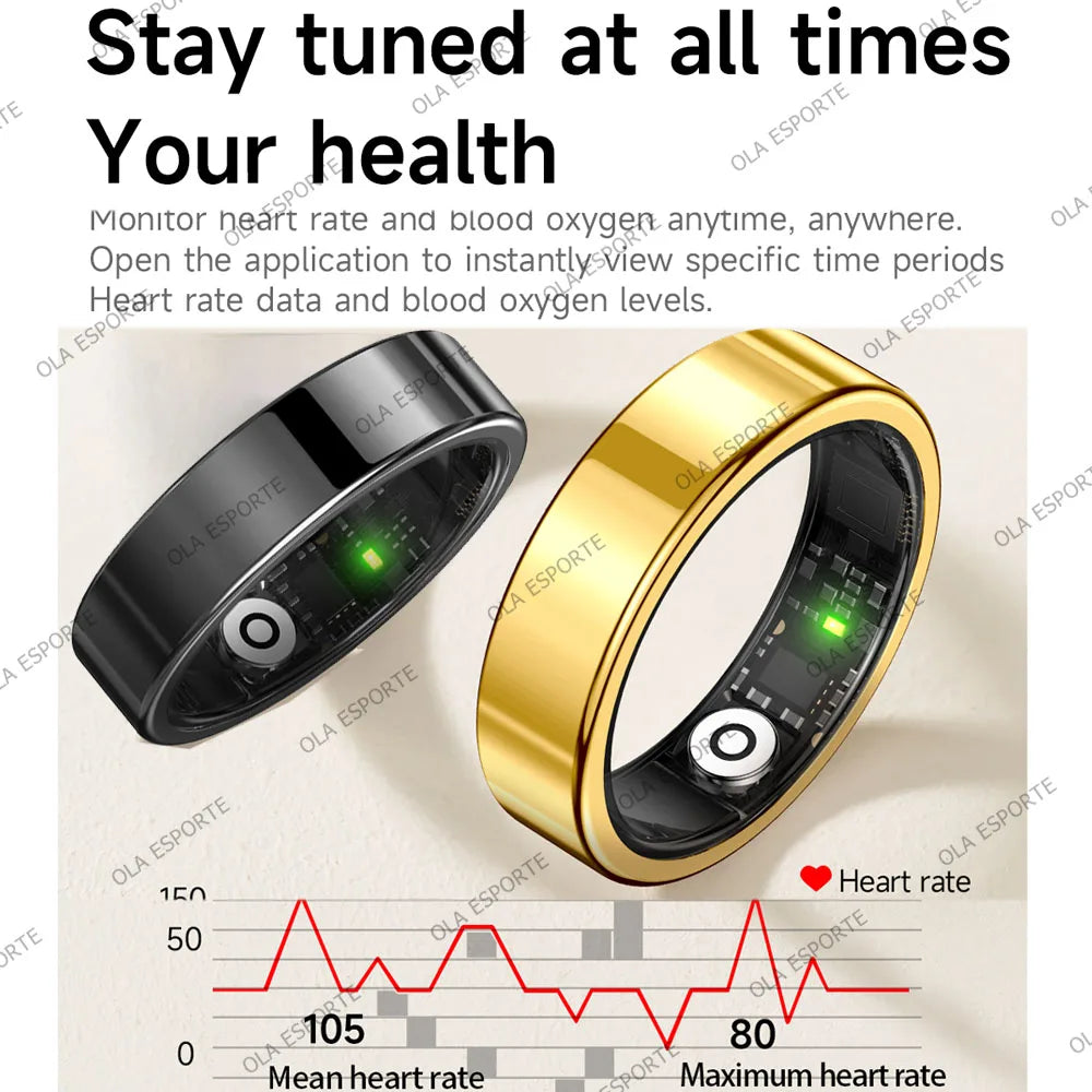 R09 Rings Women's Men Couple Health Monitor Steps Jring APP Smartring Electronics Devices Waterproof Remote Control Android Ios