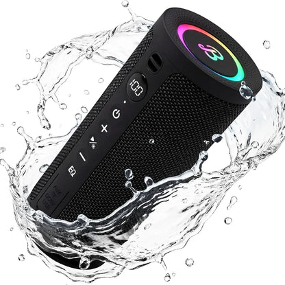 Portable Bluetooth Speaker 20W, IPX6 Waterproof, 24H Playtime, RGB Lights, TWS Pairing, Outdoor for Camping Beach