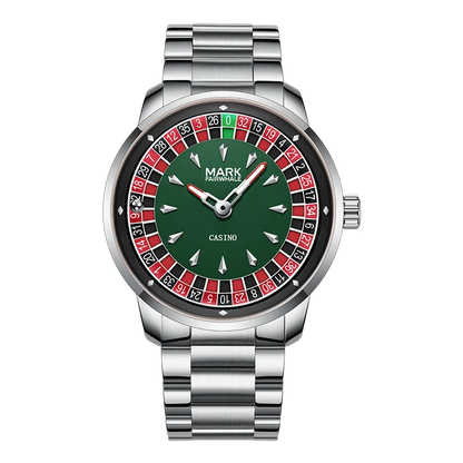 Mark Fairwhale  Casual Leather Strap dial Rotatable Roulette Watch Dial Men's Wristwatch Quartz Fashion WristWatch Wrist Watches for man