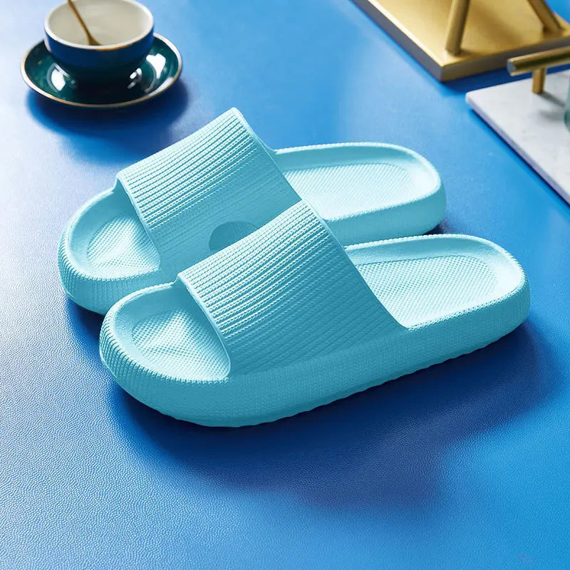Bebealy Summer Home Thick-Soled Slippers For Women Breathable Non-slip Bathroom Women's Slippers Perfect For Indoor Relaxation