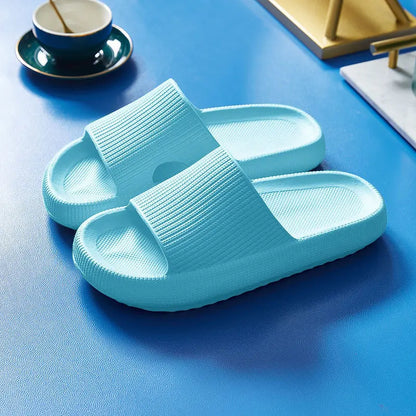 Bebealy Summer Home Thick-Soled Slippers For Women Breathable Non-slip Bathroom Women's Slippers Perfect For Indoor Relaxation