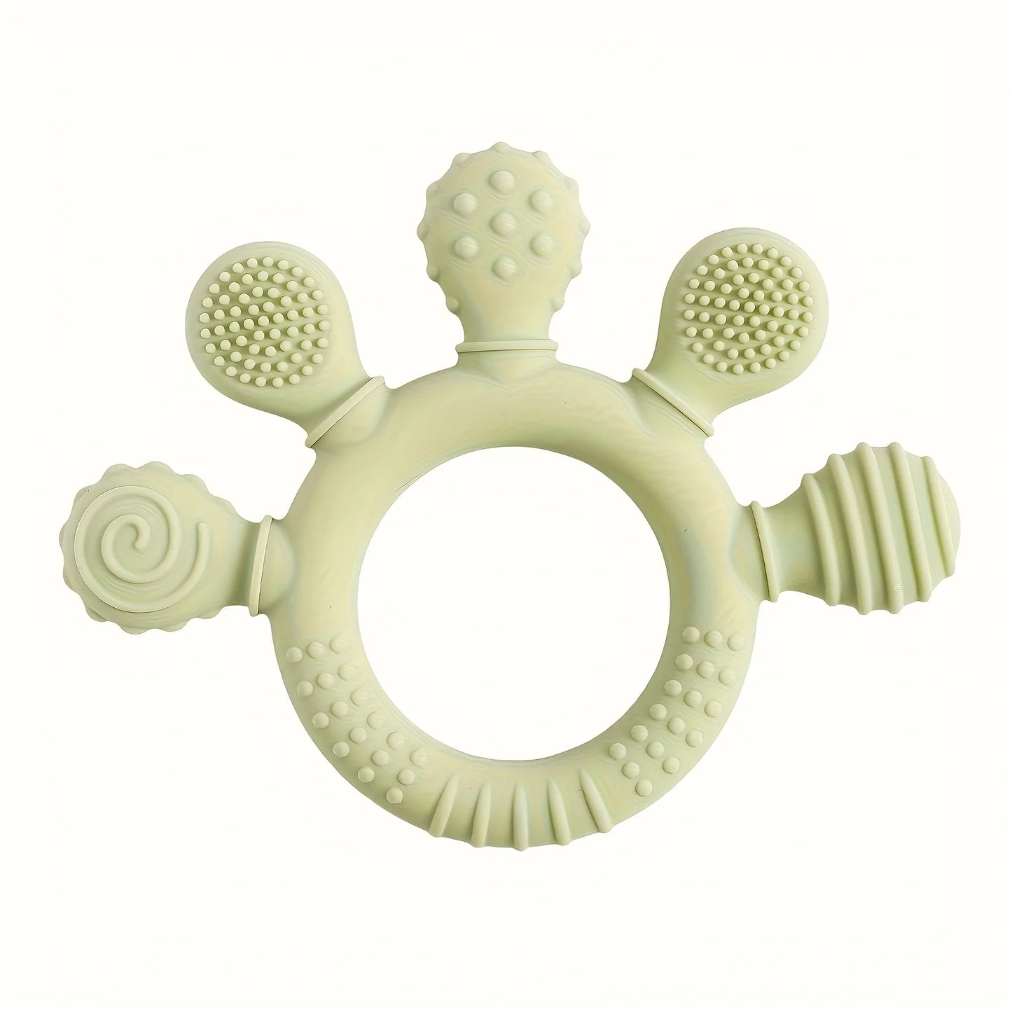 Baby silicone teether anti-eating hand grasping training biting and biting and biting teething sticks nibbling toys chewing teet