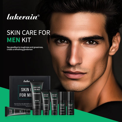 Lakerain Men Skin Care Set Long-lasting Hydration Oil Control Deep Cleaning Face SPF20 Non-greasy Refreshing Skin Care Kit
