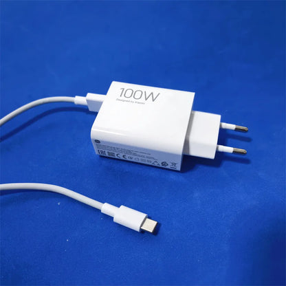 Xiaomi 100W EU Turbo Fast Charger Power Adapter 6A Type C Cable For Mi 17 15 14 13 12 Pro Ultra Lite K80 70Pro K90 Pro Max Ultra