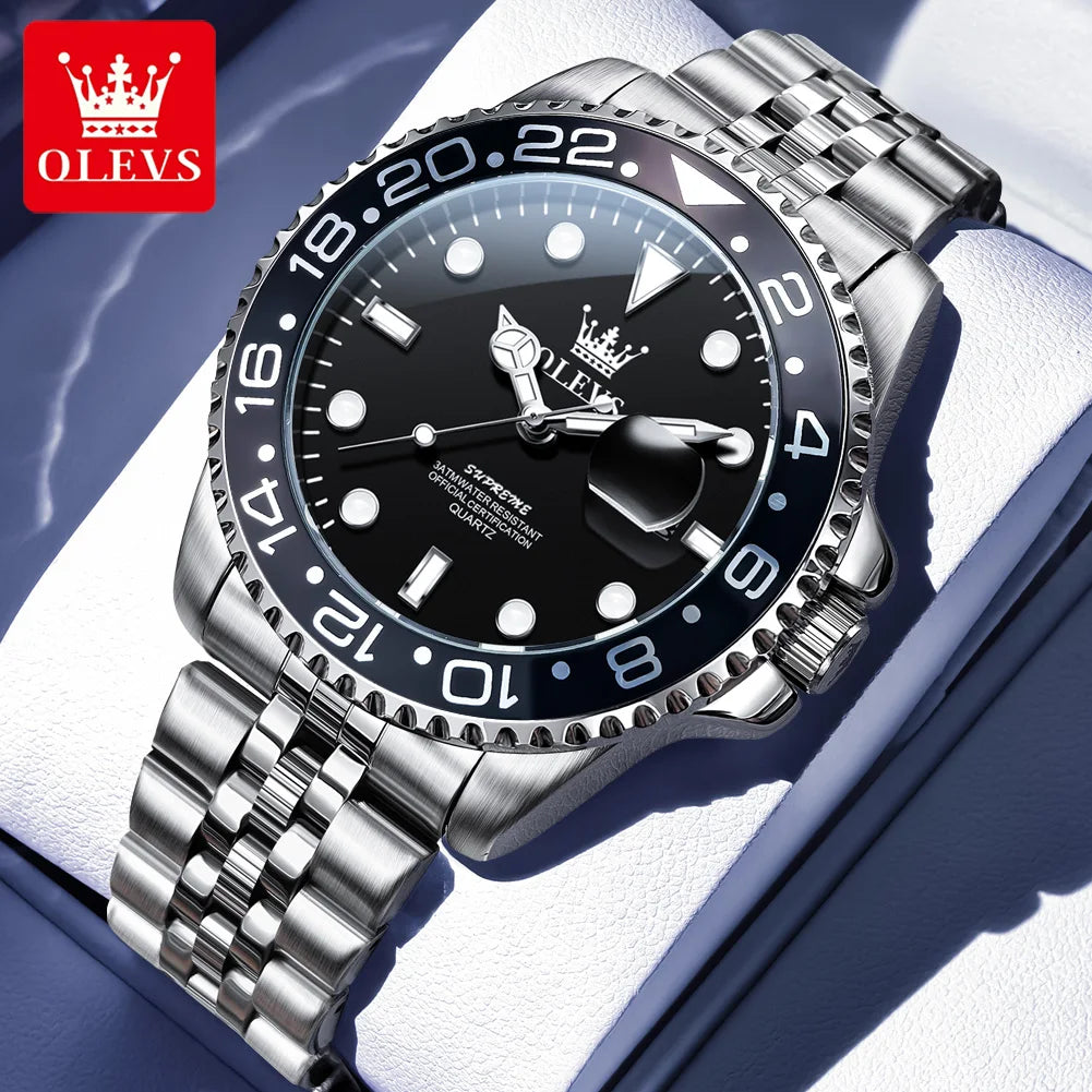 OLEVS 5657 Mens Watch Original Fashion Brand Waterproof Luminous Quartz Watch Luxury Men Automatic Date Sport Watch For Men