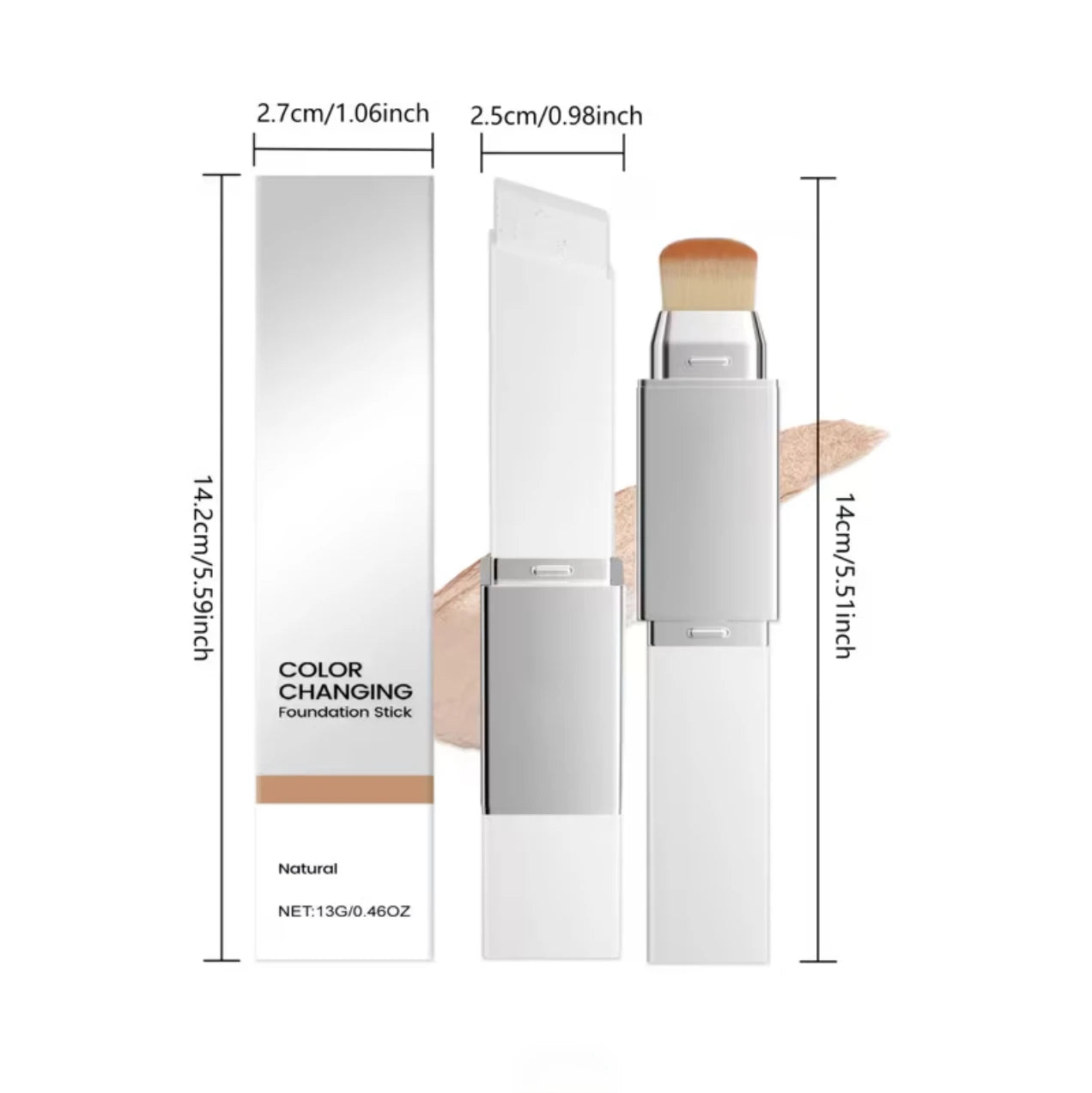 2-in-1 concealer foundation stick, covers dark circles, waterproof and sweatproof, creates the ideal flawless makeup look