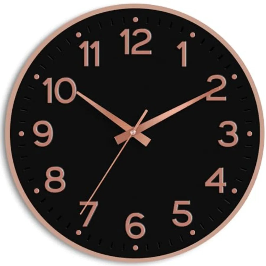 Wall Clock Green, Silent Wall Clocks Battery Operated -Modern Non Ticking Analog Clock Decorative for Kitchen Office Bathroom B