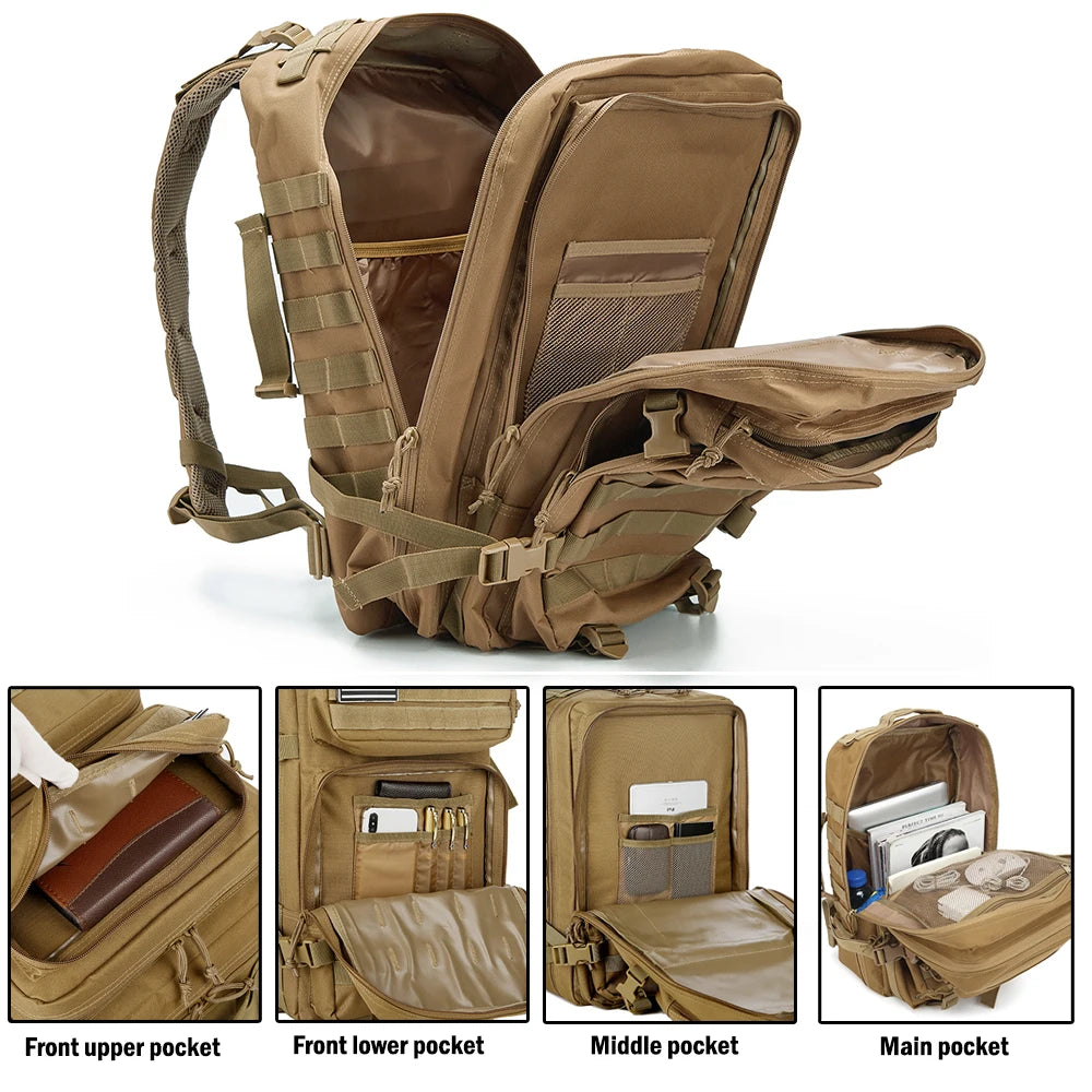 45L Man Tactical Backpacks Traveling Bags Outdoor 3P School Pack EDC Molle Pack For Trekking Hunting Bag camping equipment