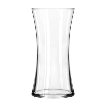 Clear Glass 8 Inch Floral Vase 2 Pack Elegant Design Sturdy Base Home Office Tabletop Decoration