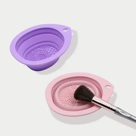 Foldable Silicone Brush Cleaner Scrubber Box Washing Bowl Powder Puff Eyeshadow Brushes Beauty Tool