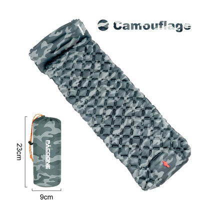 PACOONE Outdoor Sleeping Pad Camping Inflatable Mattress Built-in Pump Ultralight Air Cushion Travel Mat With Headrest For Trave