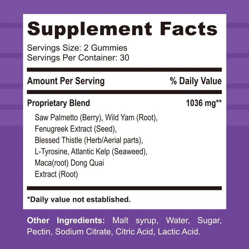Black Maca Supplement - Natural Nergizer, Improve Performance, Energy, Endurance Muscle Mass Improve, Balance Hormones 60 Gummies