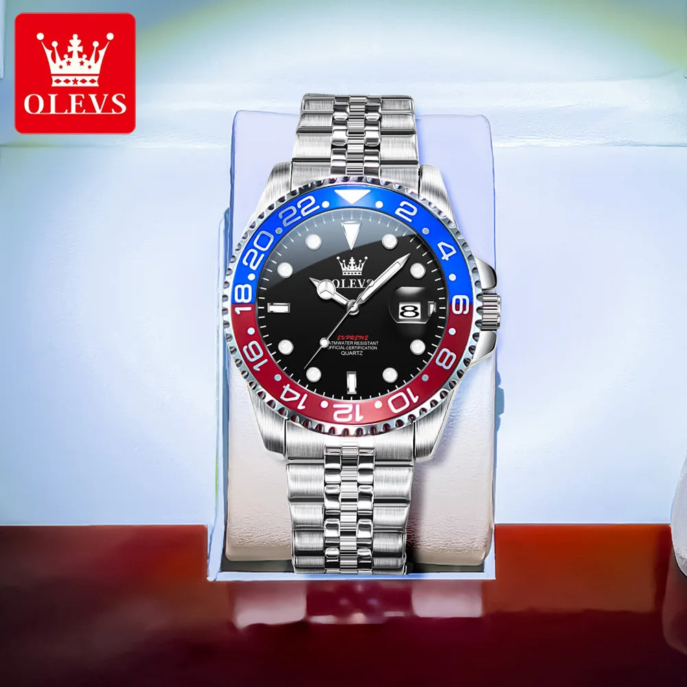 OLEVS 5657 Mens Watch Original Fashion Brand Waterproof Luminous Quartz Watch Luxury Men Automatic Date Sport Watch For Men