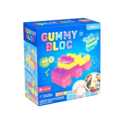Transparent Crystal Soft Gummy Building Blocks, Squishy Stretchy Toys for Kids Creative Tabletop Games